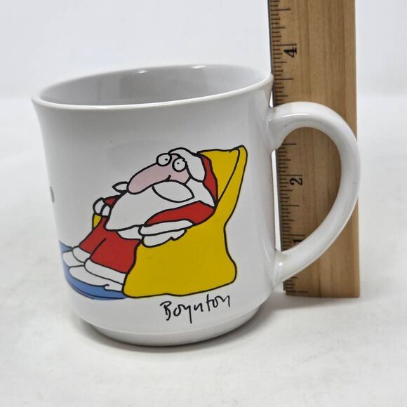 SANDRA BOYNTON HO HO HUM SANTA CLAUS COFFEE CUP MUG WHITE RECYCLED PRODUCTS VTG - Picture 7 of 7